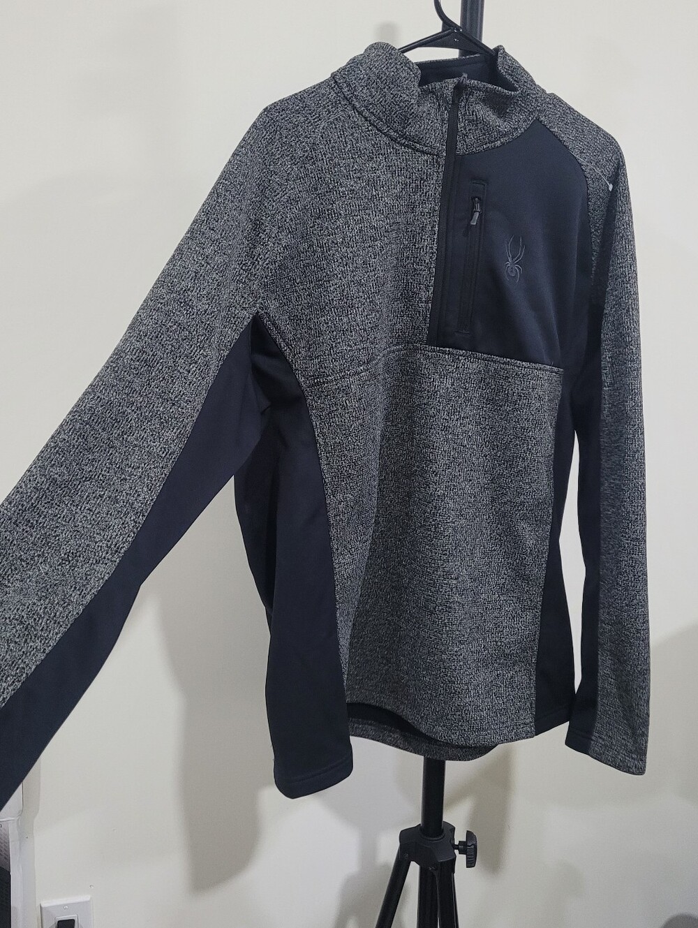 Spyder Gray and Navy Half-Zip Performance Jacket USA XXL